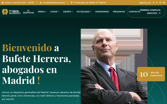 Bufete Herrera, web de despacho de abogados