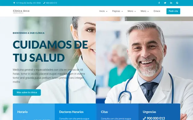 Clínica Arco, web de centro médico